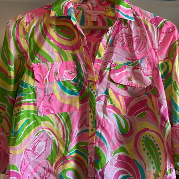 Lilly Pulitzer Flamingo Print Captiva Tunic Coverup XS - Picture 3 of 3